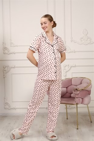 La Lumiere Siyah Kalpli Kısa Kol Pijama Takımı