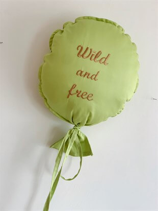 Wild and free Dekoratif Balon Yastık- Fıstık Yeşili